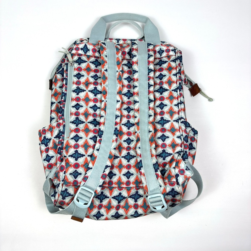 Vera Bradley Lighten Up Frame‎ Backpack Water Geo Padded Back Lap Top Top Carry